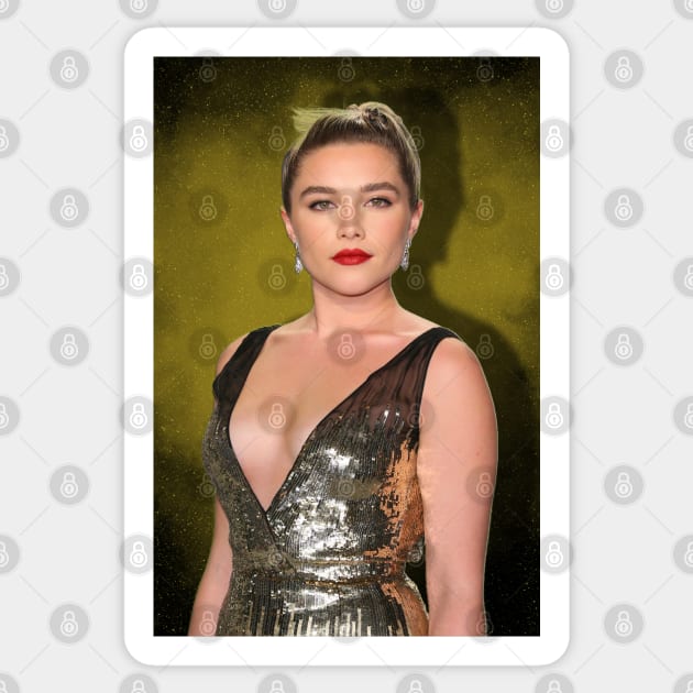 Florence Pugh - Yellow Glam Sticker by vickytoriaq